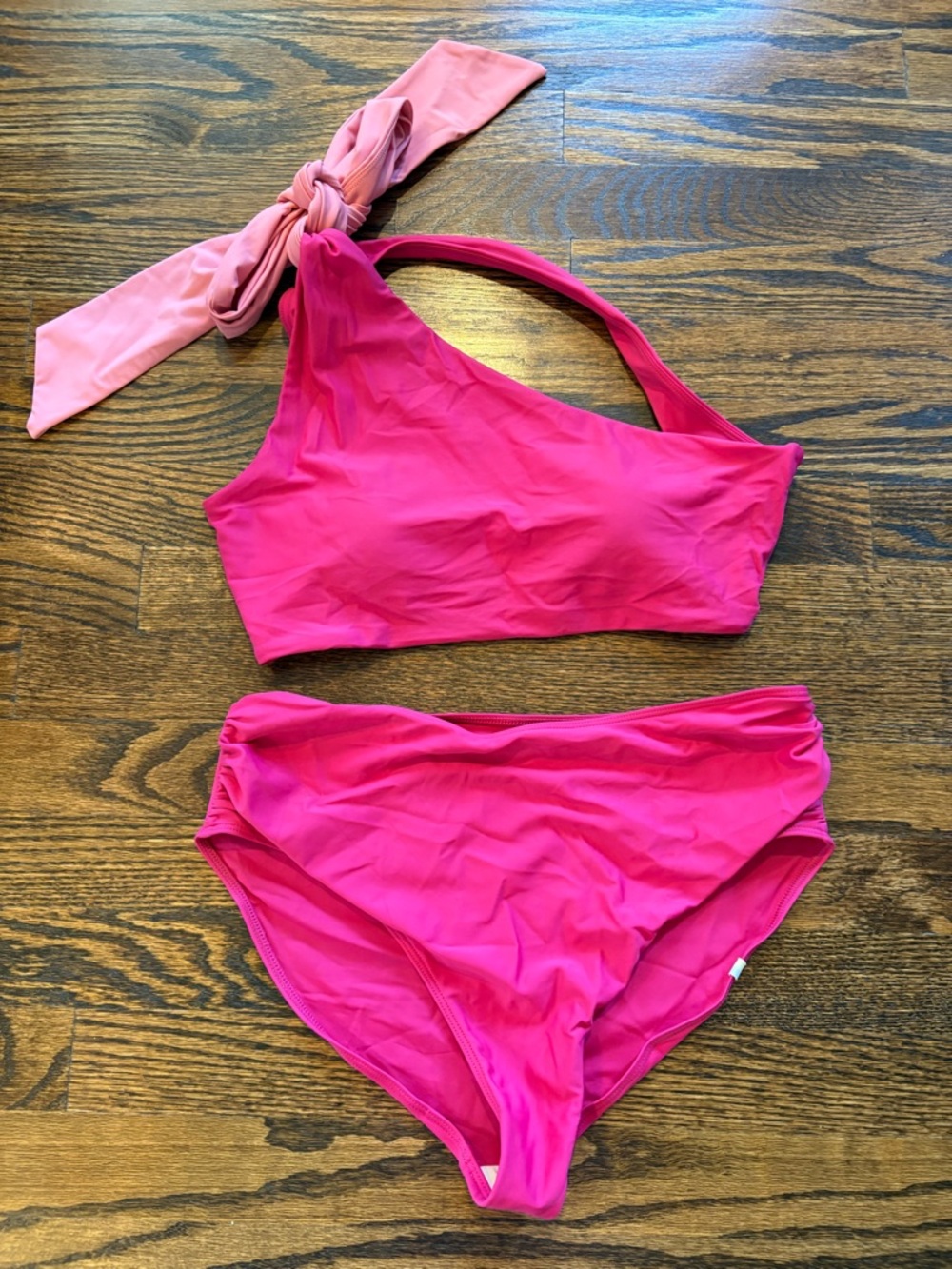 Summersalt Asymmetric One-Shoulder Pink Bikini Set